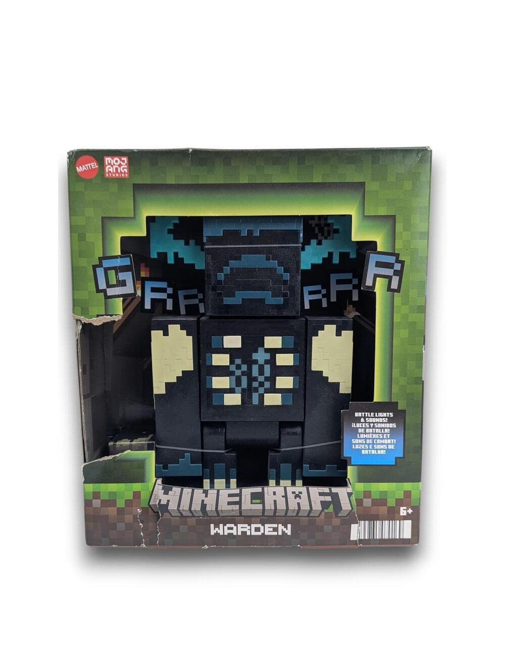 Mattel Minecraft Toys Warden Action Figure with Lights, Sounds and Accessories